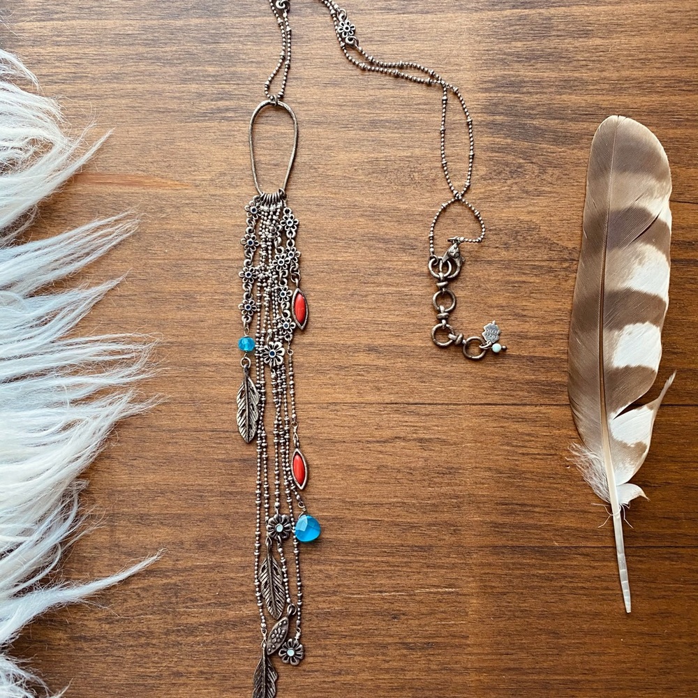Lucky brand fringe chain necklace